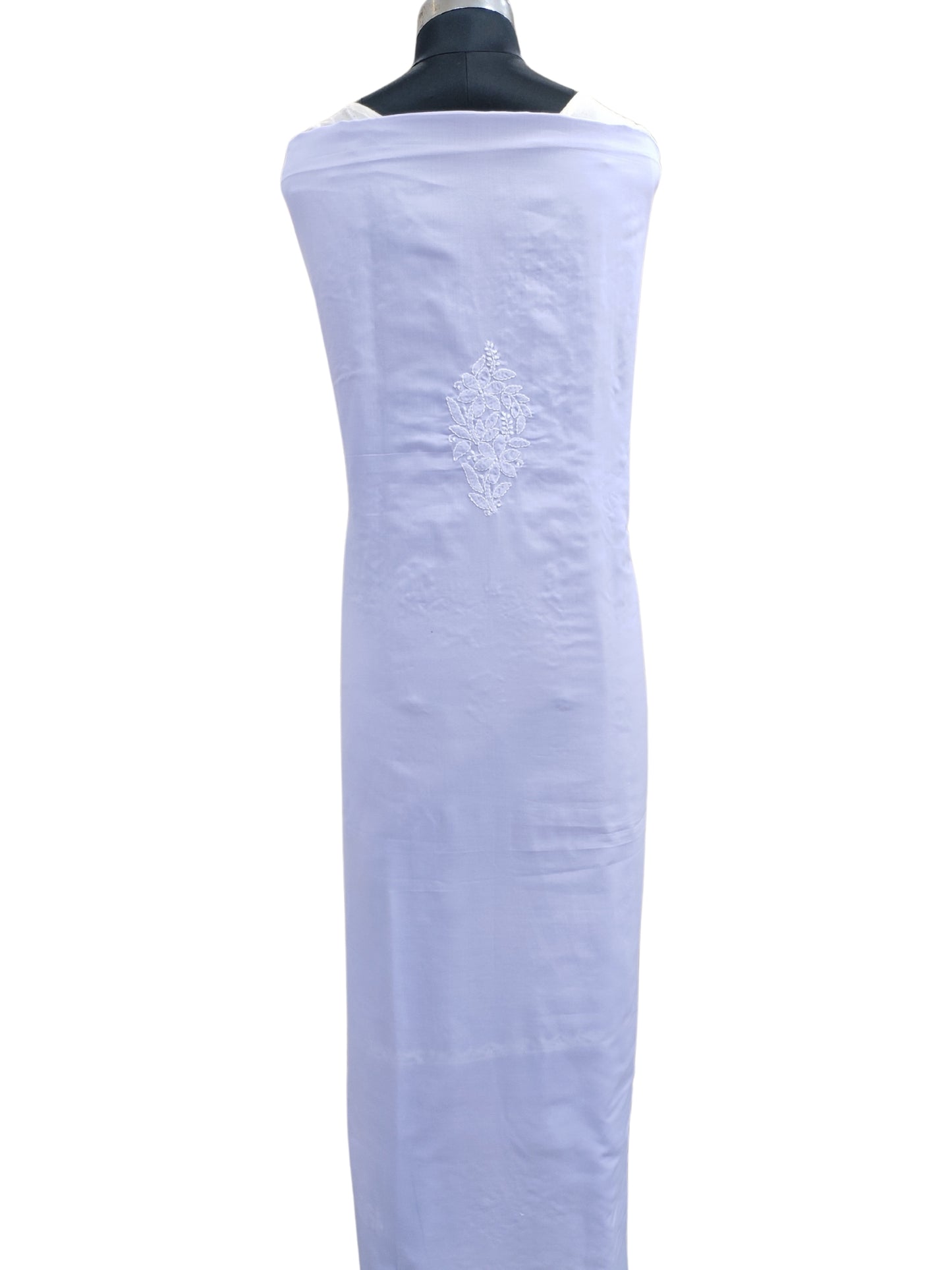 Shyamal Chikan Hand Embroidered Lilac Cotton Lucknowi Chikankari Unstitched Suit Piece - S26694