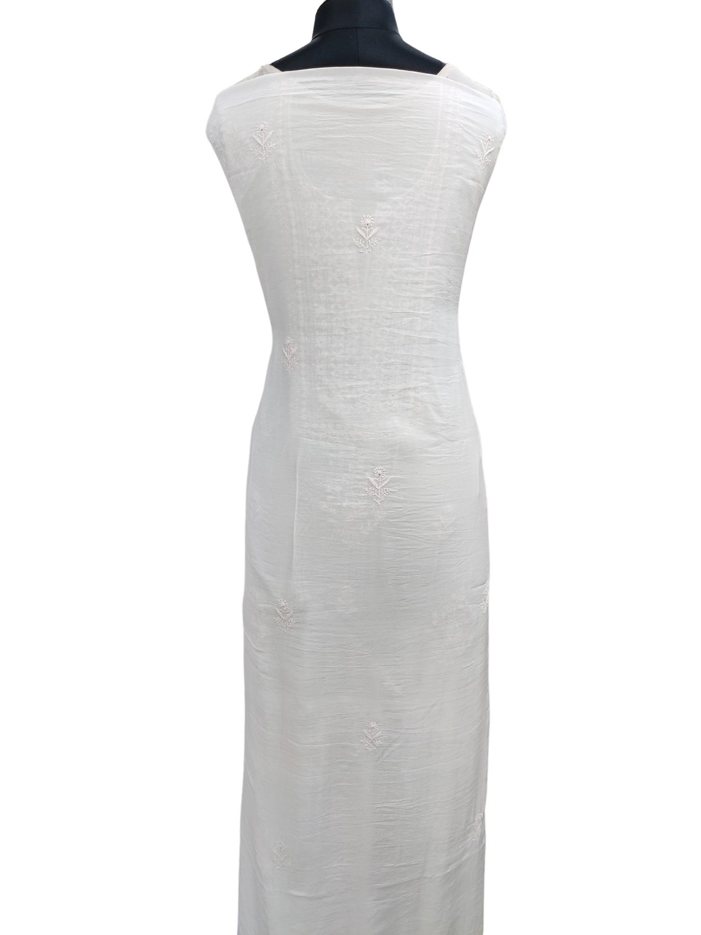Shyamal Chikan Hand Embroidered Pink Muslin Lucknowi Chikankari Unstitched Suit Piece ( Set of 2 ) - S20064