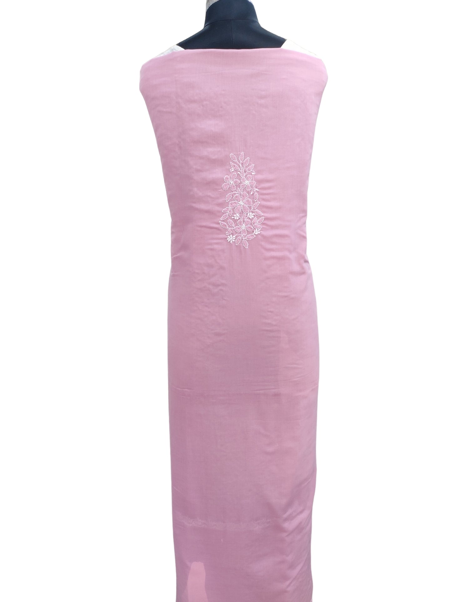 Shyamal Chikan Hand Embroidered Plum Cotton Lucknowi Chikankari Unstitched Suit Piece - S26269