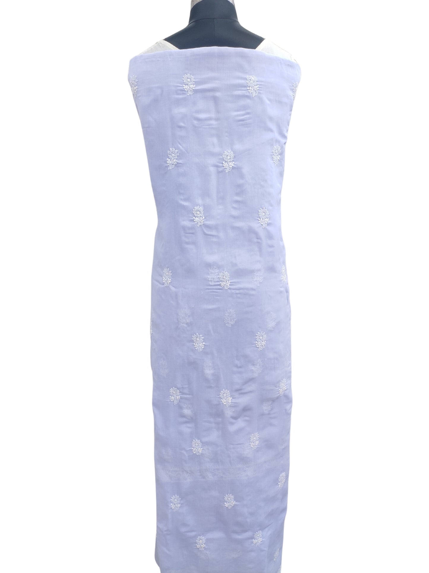 Shyamal Chikan Hand Embroidered Lilac Cotton Lucknowi Chikankari Unstitched Suit Piece S26721