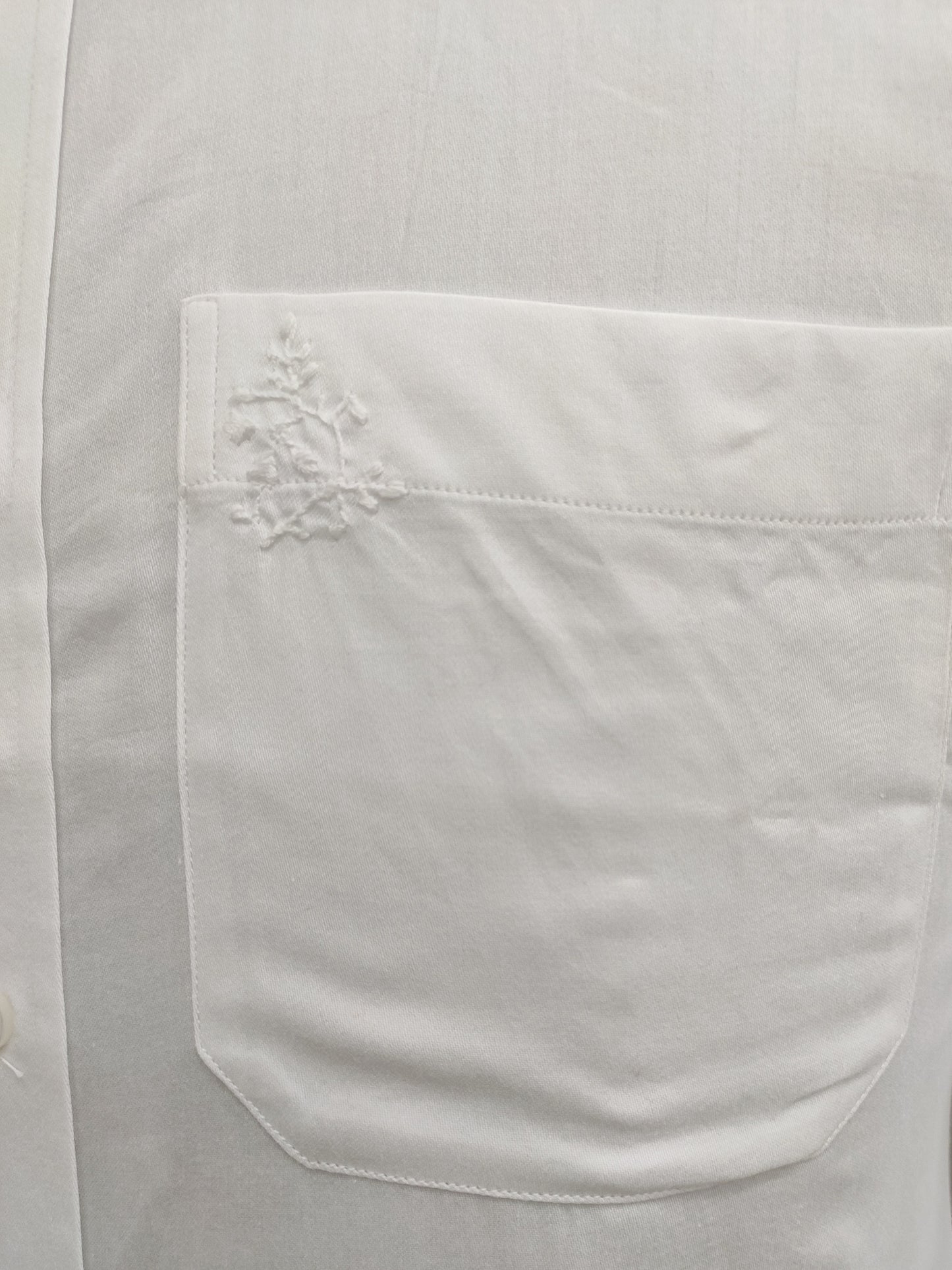 Shyamal Chikan Hand Embroidered White Fine Cotton Lucknowi Chikankari Men's Full Sleeves Shirt – 26838