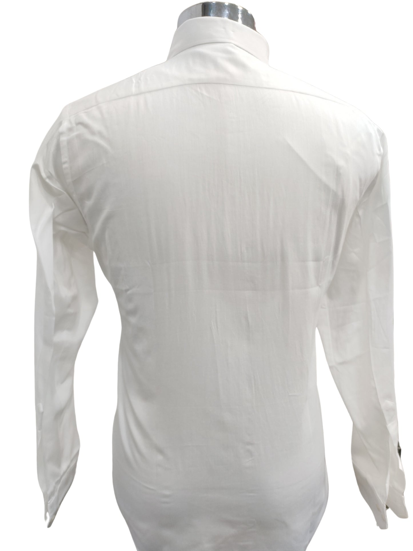 Shyamal Chikan Hand Embroidered White Fine Cotton Lucknowi Chikankari Men's Full Sleeves Shirt – 26838