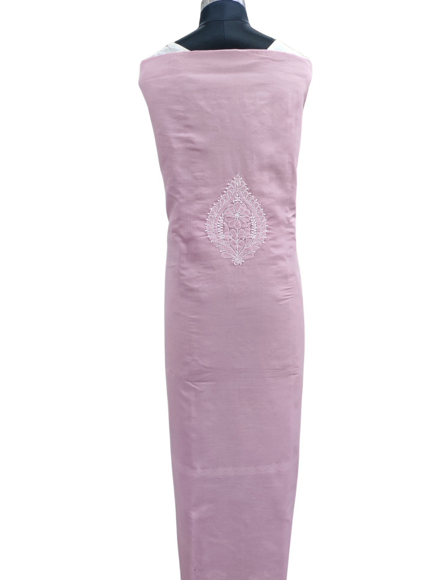 Shyamal Chikan Hand Embroidered Plum Cotton Lucknowi Chikankari Unstitched Suit Piece - S26693