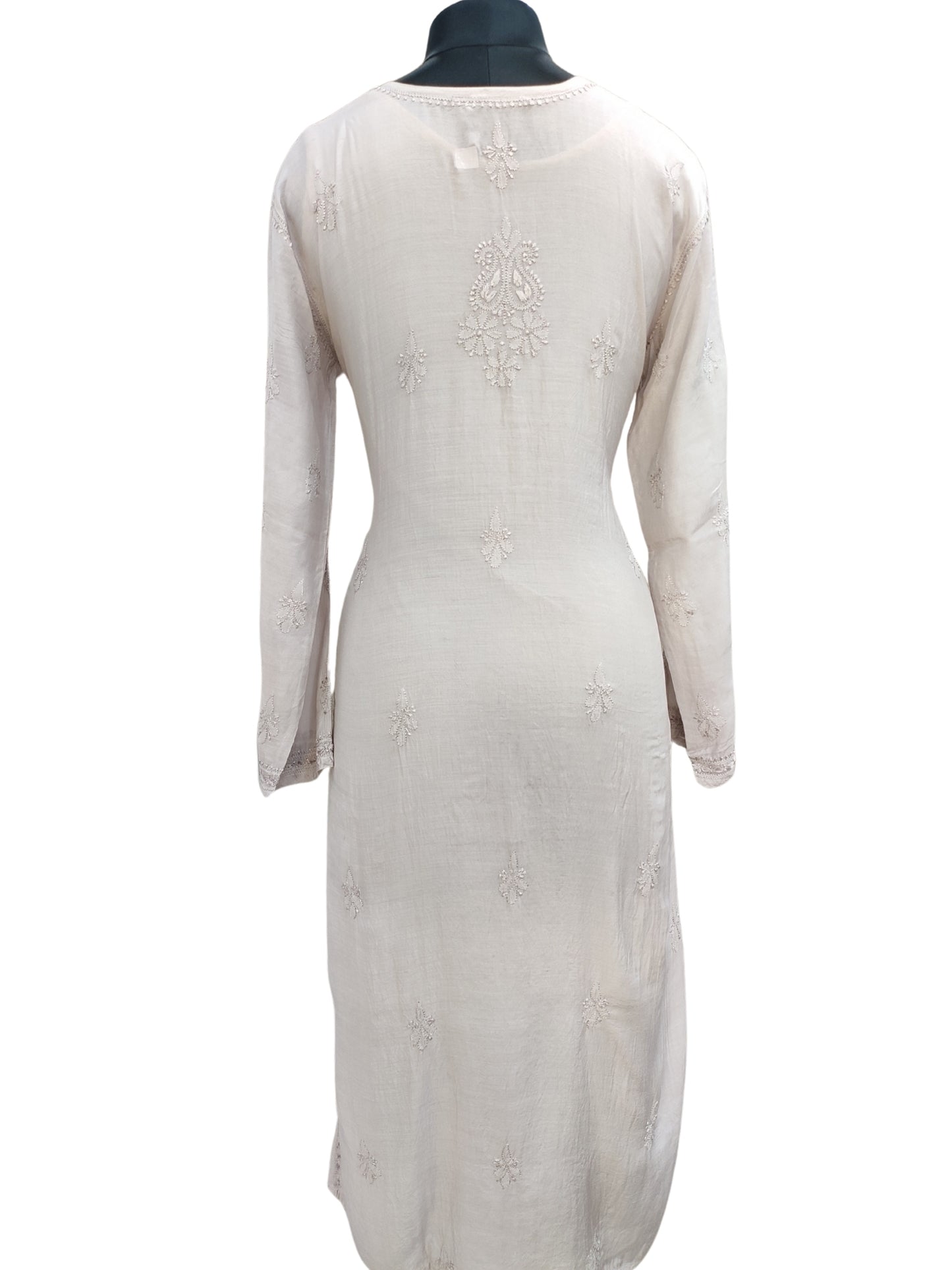 Shyamal Chikan Hand Embroidered Lavender Muslin Lucknowi Chikankari Kurti - S25986