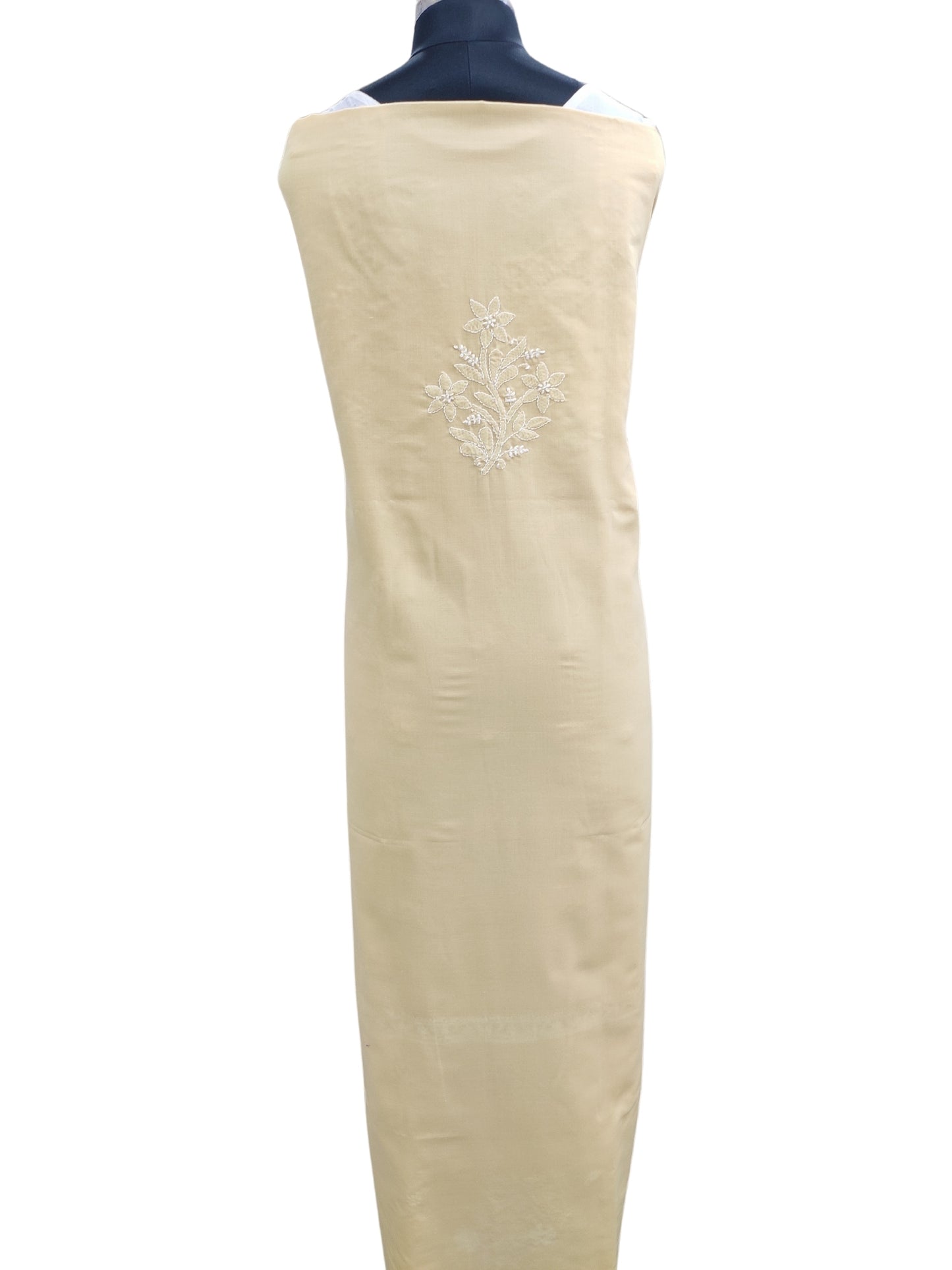 Shyamal Chikan Hand Embroidered Yellow Cotton Lucknowi Chikankari Unstitched Suit Piece - S25278