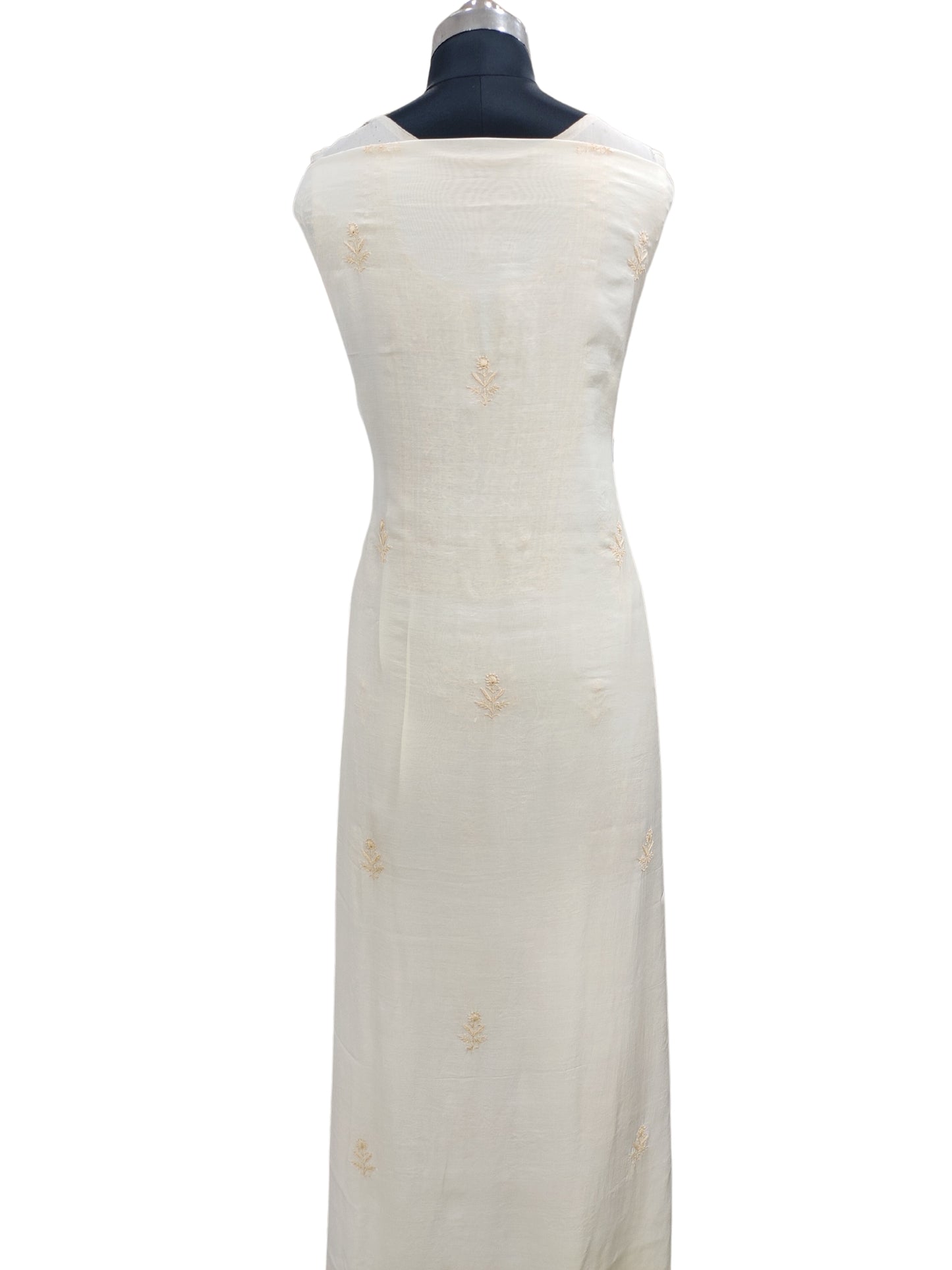 Shyamal Chikan Hand Embroidered Yellow Muslin Lucknowi Chikankari Unstitched Suit Piece ( Set of 2 ) - S20059