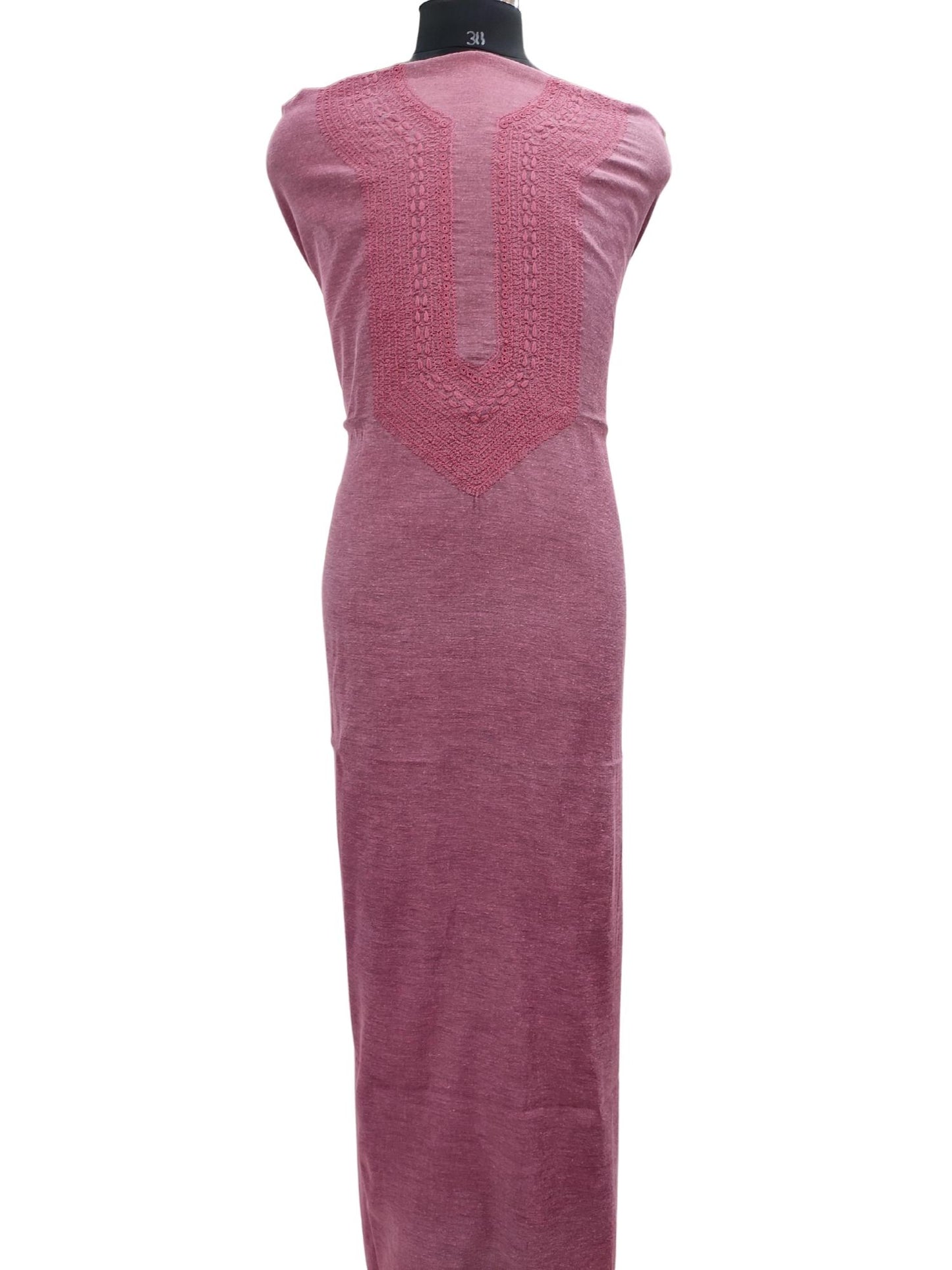 Shyamal Chikan Hand Embroidered Pink Pure Cotton Lucknowi Chikankari Unstitched Men's Kurta Piece – S13978