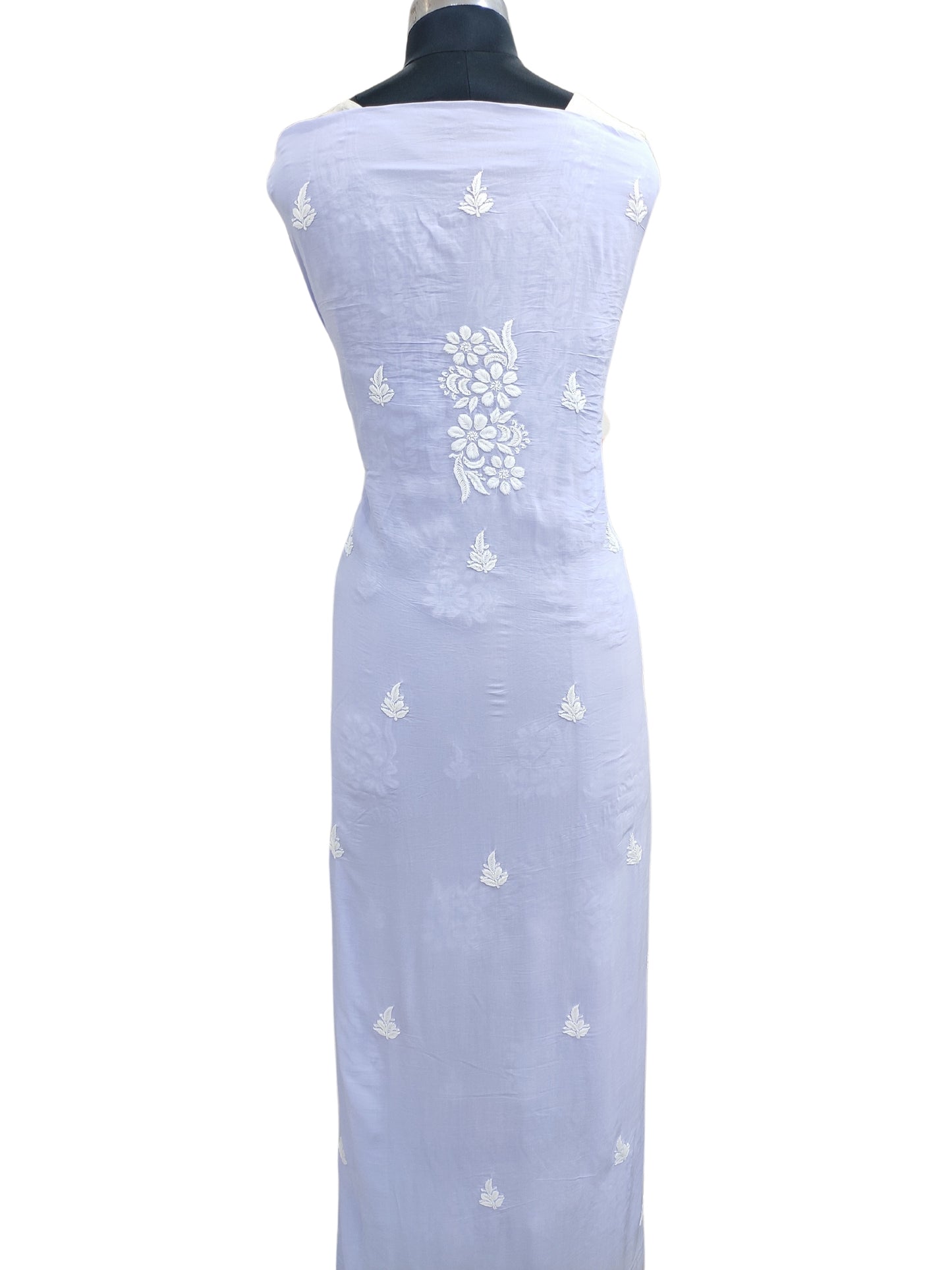 Shyamal Chikan Hand Embroidered Lavender Modal Cotton Lucknowi Chikankari Unstitched Kurta Piece - S25308