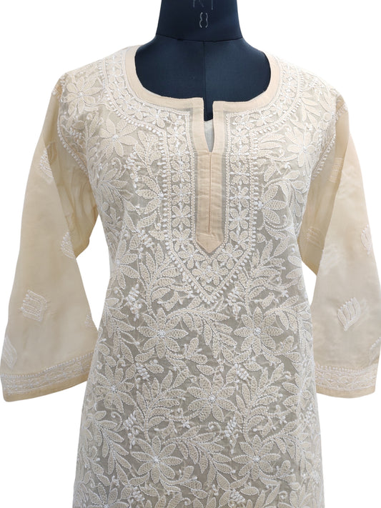 CS 34-Embroidered 3pc Lawn Chicken Kari dress with embroidered chiffon –  DhanakStore
