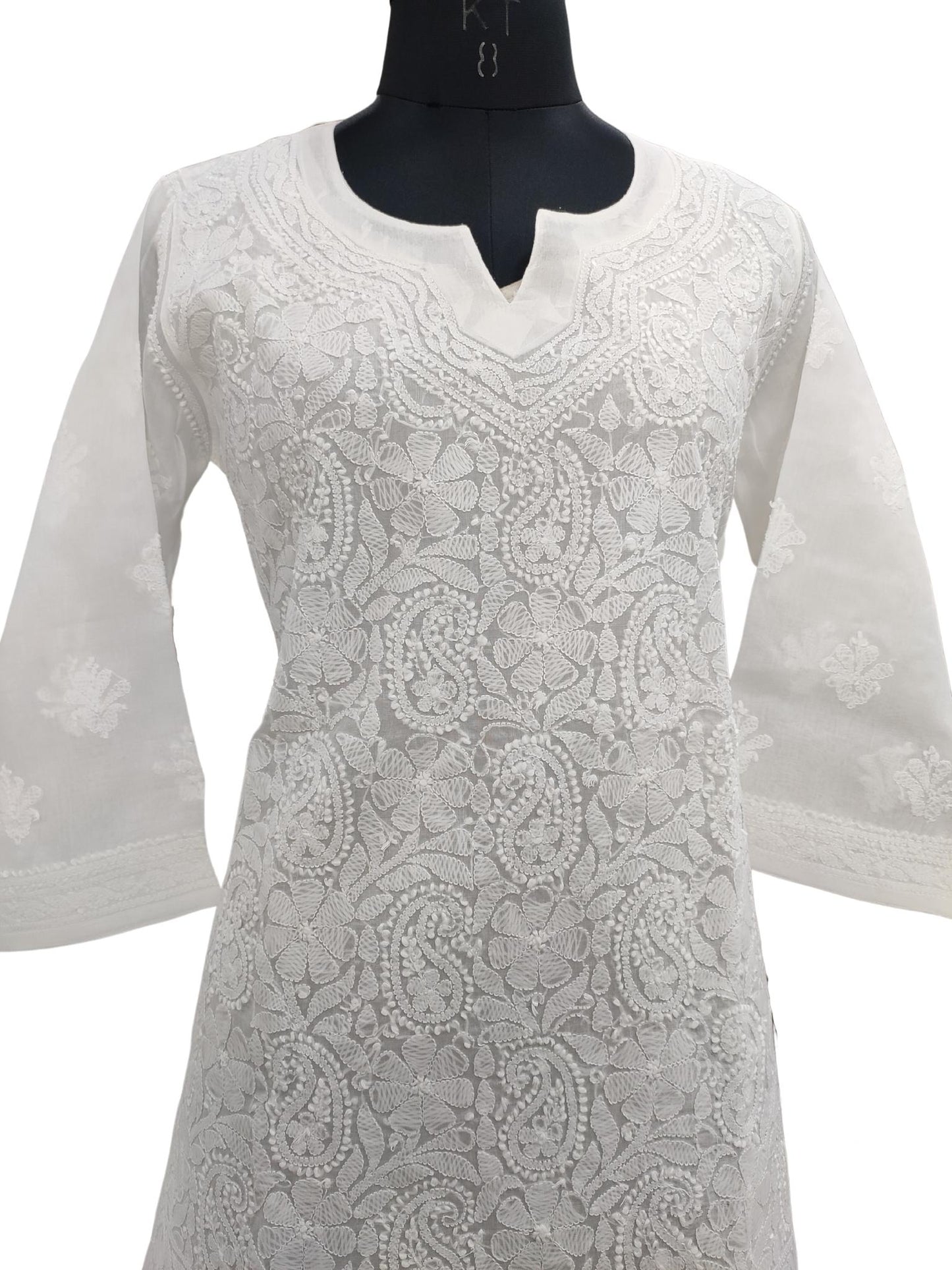 VOMIRA Short Kurti for Women| Rayon Cotton Embroiderd Straight Kurta |  Women's Tunic TC004-01-S Cream : Amazon.in: Fashion